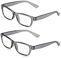 The Reading Glasses Company Grigio Lettori Valore 2 Pacco Uomo Donna Rr77-7 +1,00 - 58 Gr