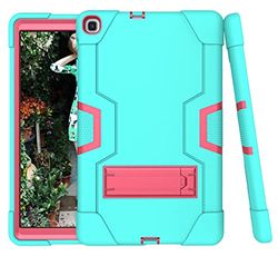 Samsung Tab A8 10.5 x200/x205 (2021) Case with Kickstand, Durable Heavy Shock Door Hybrid Protective Cover (Aqua+Rosened)