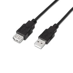 USB 2.0-kabel type A/M-A/H, zwart, 1,8 m, hoge overdrachtssnelheid, betrouwbare verbinding, ideaal voor opladen en gegevensoverdracht.