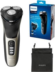 Philips Shaver Serie 3000, Rasoio Elettrico Wet & Dry e Rifinitore a Scomparsa con Astuccio da Viaggio (modello S3230/52)