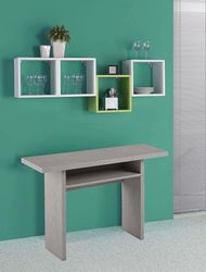 Dmora - Console Extensible Lavande, Table à Manger avec Ouverture Pliante, Console Polyvalente Extensible, 100% Made in Italy, 120x70h75 cm, Ciment
