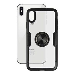 KSIX smart your tech iPhone XS MAX Case, Semi-Rigid Magnetic Car Mount Case, Transparent