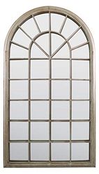 MirrorOutlet Milton Manor Rustic Cream Multi Panel Arched Window Garden Outdoor Mirror 4ft3 x 2ft6, Ivory,GMA011-M