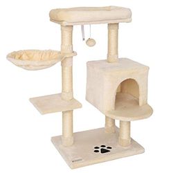 lionto Tiragraffi per Gatto Albero Tiragraffi Gatto Gioco Giocattolo Gatti Altezza 93 cm, Beige
