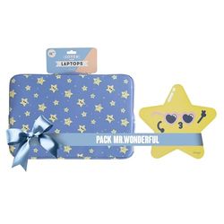 WONDEE Mr Wonderful - Confezione regalo originale, custodia portatile fino a 16" + tappetino per mouse a stella - Regali originali per donne, ragazzi, ragazzi e ragazze