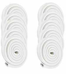 HIMRY® 20 Metros Protector Borde Forma de U, Espuma para Borde de Mesa de Vidrio, Anticolisión Tira para Bebés y niños, Protectores para Bordes, Extra DENSOS. 10x2M, Blanquecino KXD7003 White