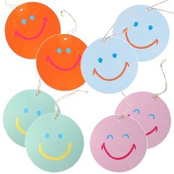 Talking Tables 8 x étiquettes cadeau anniversaire 10cm kraft visages souriants avec ficelle pour cadeaux bricolages remerciements étiquettes décoration emballage recyclé sans plastique