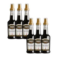 Ponti, Aceto Balsamico Modena I.G.P. Spray, Profumo Intenso, Ideale su Carni Rosse Cotte e Crude, Formaggi Freschi e Stagionati, Verdure e Fragole, 100% Made in Italy, 6 Bottiglie da 250 ml