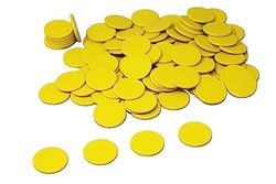 WISSNER Jetons de jeu jaunes (100 pièces) en RE-Plastic® | Jetons de comptage Marker Tokens ø 25 mm