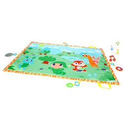 MOLTO Tapis de jeux XXL musical bébé avec 4 jouets suspendus – Design Gusy Luz – Tapis rembourré avec arc et son – Dès 0 mois – 140 x 90 cm