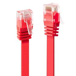 LINDY 47511, Cat.6, ribbon-Patchkabel, niet afgeschermd, rood, 1 m, 3 stuks