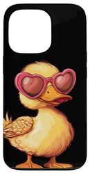 Bella anatra vestito con divertenti occhiali da sole Love Custodia per iPhone 13 Pro