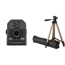 Zoom Q2n-4K - UK Version & Amazon Basics 127-cm (50-Inch) Lightweight Tripod with Bag