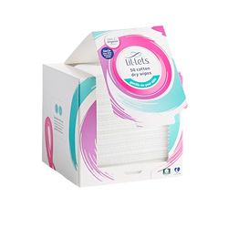 Lil-Lets Cotton Dry Towels/Wipes x 50 Count (1 Pack), Natural Organic Cotton, Gentle on Skin, Absorbent and Strong, Dry or Wet use, Face Towel, Dermatologically Tested, Safe for Sensitive Skin