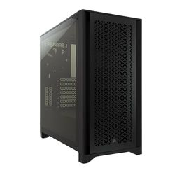Corsair 4000D Airflow Case ATX Mid-Tower con Vetro Temperato, Pannello Anteriore a Flusso d'aria Elevato, Laterale , Ampio Spazio Interno, Due 120 mm Ventole Incluse, Nero