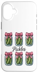 Sottaceti Carino Coquette Barattolo con Fiocchi Estetica Custodia per iPhone 16 Plus