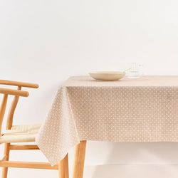 BELUM | Stain Resistant Tablecloth Size 100 x 80 cm - Extra Soft Touch Tablecloth White - Tablecloth 100% Made in Spain Fabric 100% Organic Cotton - Plumeti Model Tablecloth