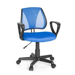 hjh OFFICE 725100 krzesło obrotowe dla dzieci i młodzieży KIDDY CD tkanina siatkowa niebieska oparcie z regulacją wysokości, krzesło z podłokietnikami