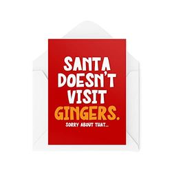 Divertidas tarjetas de Navidad de novedad | Papá Noel no visita los jengibres | Regalo de Navidad Celebración de Navidad | Broma divertida | CBH1349
