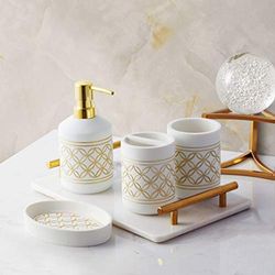 Sweet Home Collection Beaux Designs décoratifs pour Salle de Bain, résine, Pendentif, Ensemble de 4 pièces