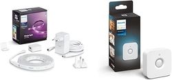 Philips Hue White and Color Lightstrip, Kit base Striscia LED Smart + Sensore di Movimento, Accensione e Spegnimento Automatico