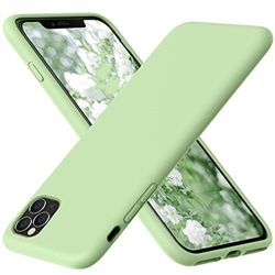 BEEK Siliconen iPhone 11 Pro Max hoes, krasbestendige volledige bescherming, stootvaste hoes, compatibel met iPhone 11 Pro Max, 6,5 inch, matcha-groen