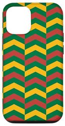 Carcasa para iPhone 14 Pro Green Yellow Red Lithuania Tricolor Vertical Zigzag Pattern