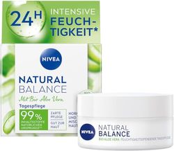 NIVEA Natural Balance - Crema idratante per il giorno (50 ml), con aloe vera, olio di jojoba e di mandorle, crema giorno per pelli normali e miste