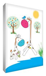 Little Helper Toile sur Cadre Feel Good Art Maman et Bébé Girafe au Bord du Point d'Eau 24 X 36