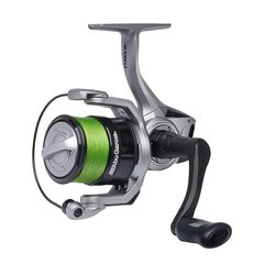 Abu Garcia Max X spinnrulle med linje, sötvattensfiskare, fiske, gädda och zander, aluminiumspole, robust tvåhänt 2500 rullstorlek 5.2:1 Växelförhållande Grå och Svart
