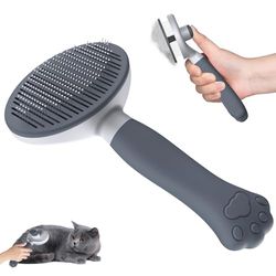 Zivacate Kattenborstel Hondenborstel [Ergonomisch Handvat & Reiniging met één Klik] Verzorgingsgereedschap voor Kortharige & Langharige Honden/Katten/Konijnen, Ontwolborstel