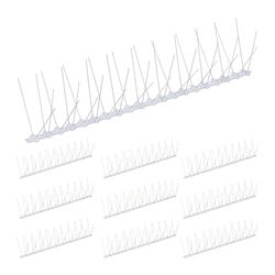 Relaxdays duivenpinnen, set van 10, HBD: 10,5 x 50 x 14 cm, vogelpinnen balkon, dak, dakgoot, rvs, vogelafweer, zilver