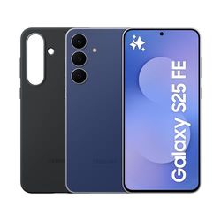 Samsung Galaxy S25 FE con Silicone Cover Black, Smartphone AI con 3 anni di Garanzia del produttore, RAM 8GB, 256GB, Navy