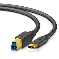 Sentivus U302-200 Pro Series USB 3.0 Printer Cable (USB 3.0-B Male to USB 3.1-C Male), 2m, Black