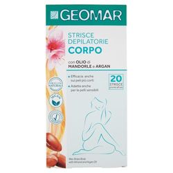 GEOMAR | Strisce Depilatorie Corpo, con Olio di Mandorle e di Argan, 95% di Origine Naturale, Made in Italy, 1 x 20 strisce