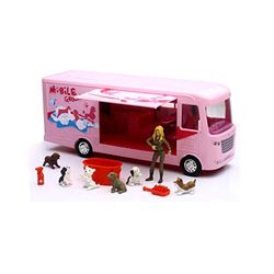 New Ray - Dog Grooming Pet Salon Camper My Best Friend Play Set, roze, 34196