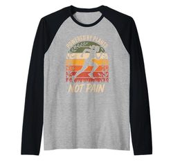 Powered By Plants Not Pain Vegan Fitness Raglan Baseball Tee