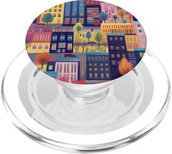 Ilustración colorida dibujada a mano de la ciudad de Nueva York PopSockets PopGrip para MagSafe