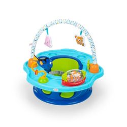 Bright Starts, Disney Baby Siège Le Monde de Nemo SuperSeat - Siège de Bébé 3-en-1 pour Jeux et Repas, pour Enfants de 4 Mois à 4 Ans, Bleu