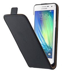Carcasa de telefono Estuche de Cuero con botón magnético Vertical for Galaxy A5 / A500 (Negro)