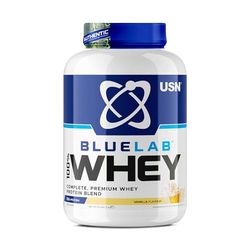 USN Blue Lab Whey - Boisson Protéinée en Poudre, Protéines de Lactosérum & BCAA, Prise de Masse & Récupération, Shaker Post-Entraînement, Saveur Vanille, 2 kg, NBLW13