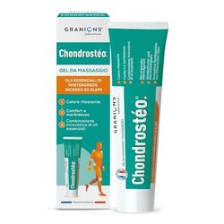 Chondrostéo+ Gel Riscaldante Muscoli per Massaggi, 100 ml, Oli Essenziali Gaultheria Procumbens, Incenso, Elemi, Non Unge, Non Appiccica, Pomata Muscoli, Crema Scaldamuscoli, Laboratoire des Granions