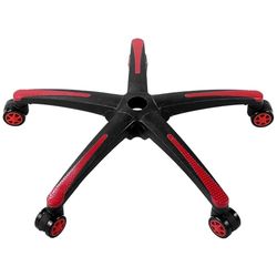 VEVOR Office Chair Base Replacement, 28", 2500 lbs Static Load, Heavy Duty Universal Computer Desk Chair Stool Base Part with 5 Casters and Reinforced Legs, Desk Chair Base Replacement, Black + Red