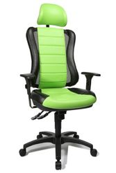Topstar HE30PS105X Head Point RS"P4", bureaustoel, incl. in hoogte verstelbare armleuningen, hoofdsteun, bekleding groen/zwart