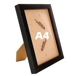 Lychico A4 Picture Frame - Wall Mounted or Freestanding MDF Photo Frame for Pictures, Posters & Certificates - 21 x 30 CM A4 Size, Black