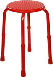 Aidapt Red Multi Purpose Adjustable Stool Showering,Bath,Waterproof,Bar Stool,Non-Slip Feet,Sturdy,Camping,Kitchen,Children Chair,Elderly,Disabled,Aluminium Lightweight,No Tools Required
