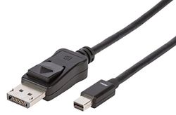 Accell B143B-003B UltraAV Mini DisplayPort naar DisplayPort 1.2 kabel met vergrendelingsslot, 1 m, zwart 1 meter (1 meter) zwart