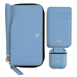 Celly Veneresetlb Kit 3 Pezzi Composto Da Borsa Con Chiusura A Zip, Porta Carte Di Credito E Custodia Per Custodia Airpods, Sistema Magnetico Per Facilitare Il Fissaggio Del Vostro Smartphone