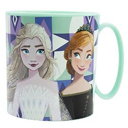 ALMACENESADAN, 2061 Tasse en Plastique réutilisable adaptée au Micro-Ondes, de la Licence de la Reine des Neiges, sans BPA et capacité de 350 ML