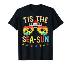 Santa Beach Summer Tis The Sea Sun Christmas In July Summer T-Shirt